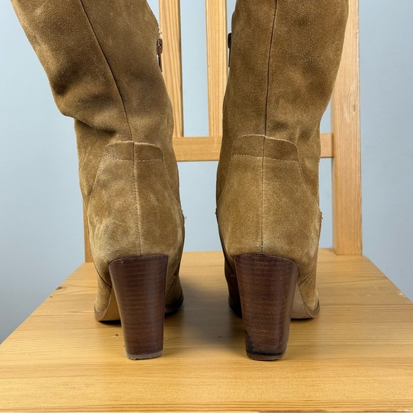 Crown Vintage Tan Suede Heeled Cowgirl Boots - Picture 4 of 16